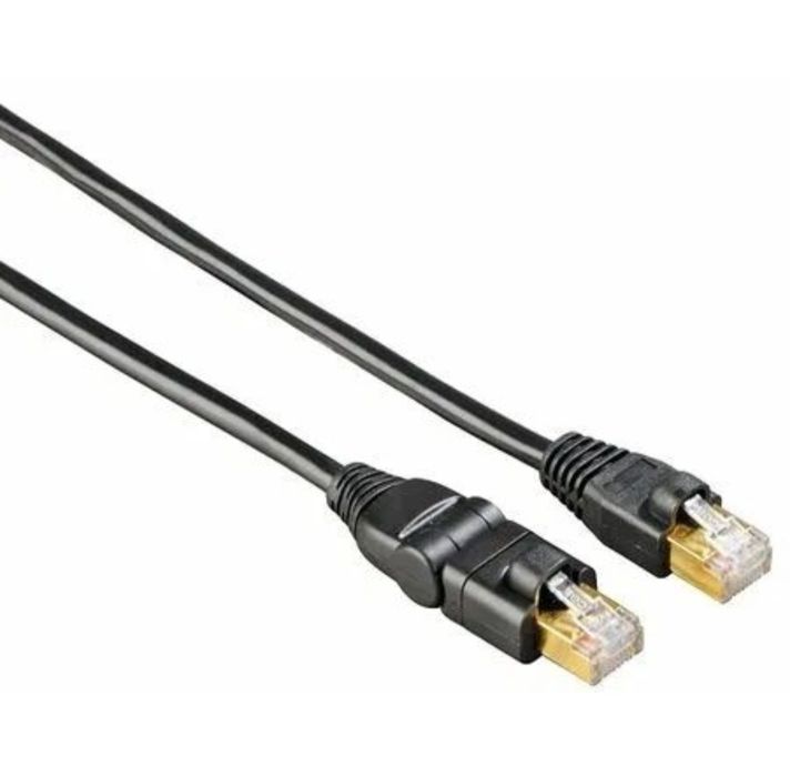Cablu de retea Cat6 10 Gb/s ORIGINAL Hama rotativ 180 grade, 3m