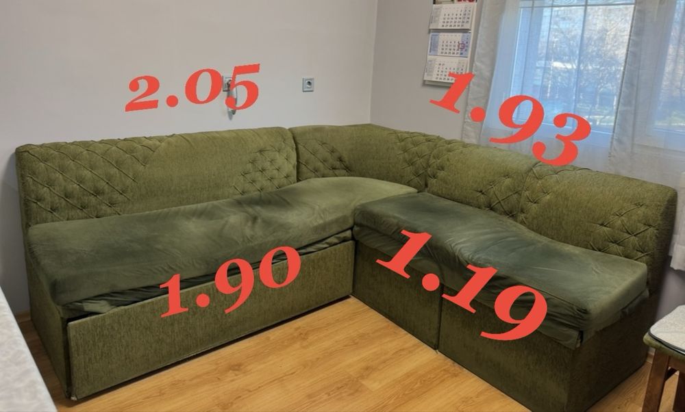 Разтегателен ъглов диван