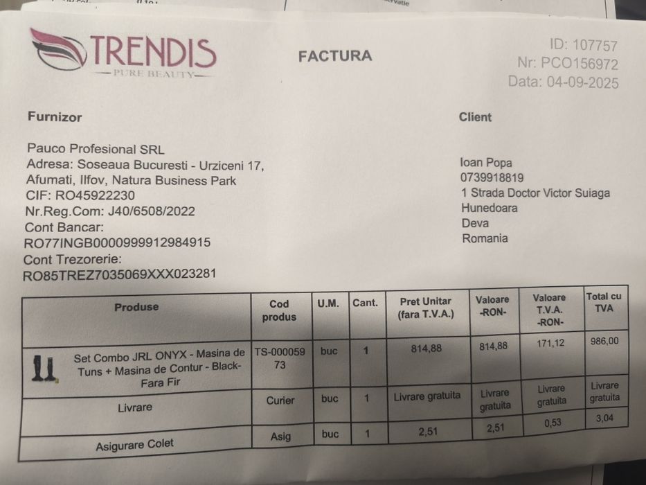 Vând mașină tuns JRL onyx  și trimmer jrl