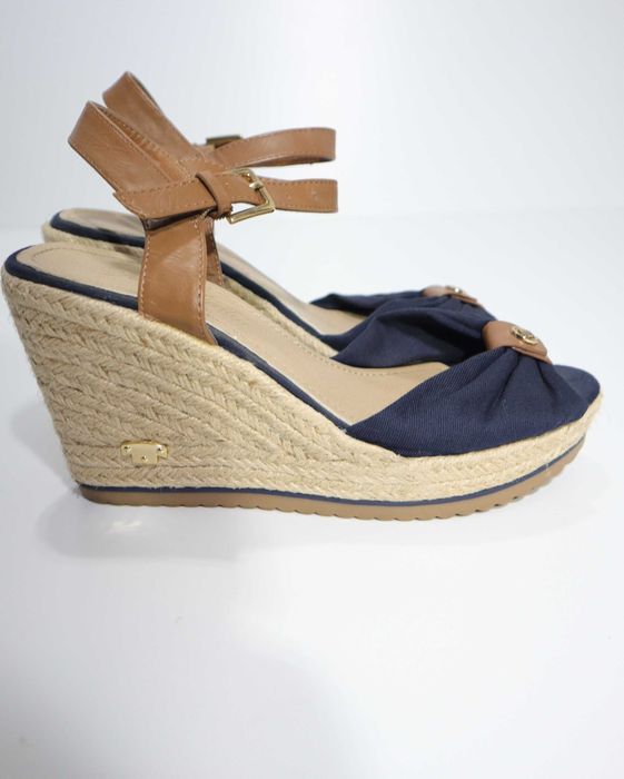 Sandale Tom Tailor cu Platformă - Stil Espadrile Navy & Tan - Mărimea 39