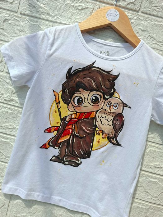 Ръчно рисувана тениска Стич, чаша stitch