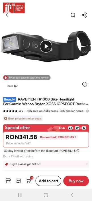 Far bicicleta Ravmen FR1000