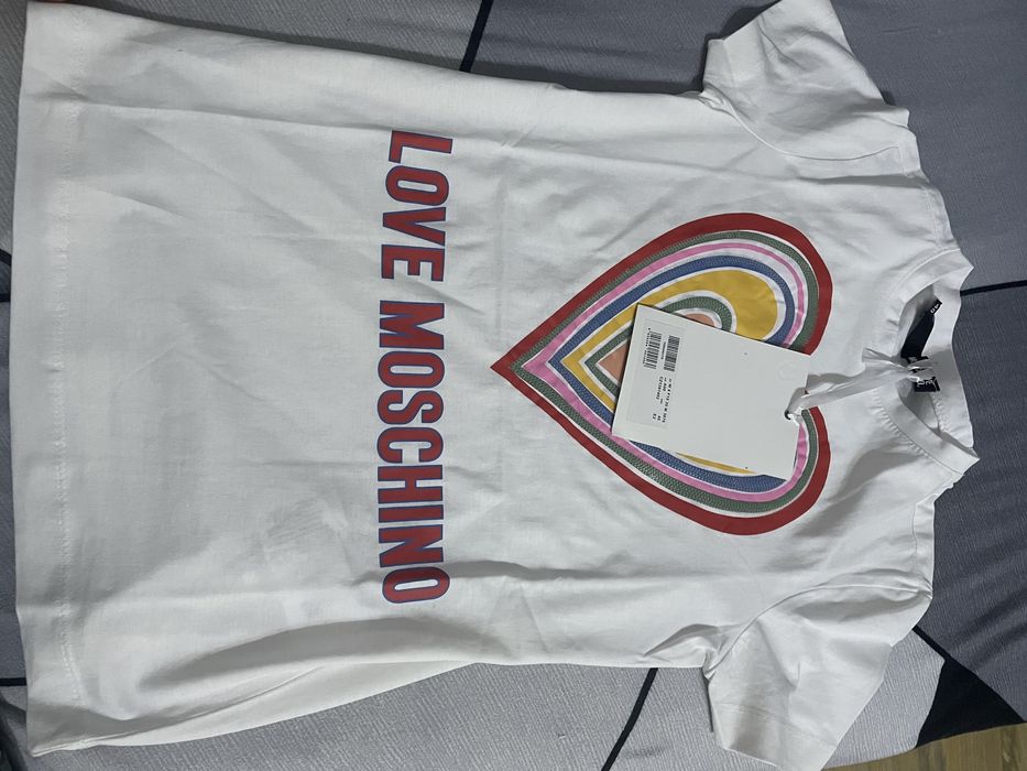 Tricou Moschino alb si negru