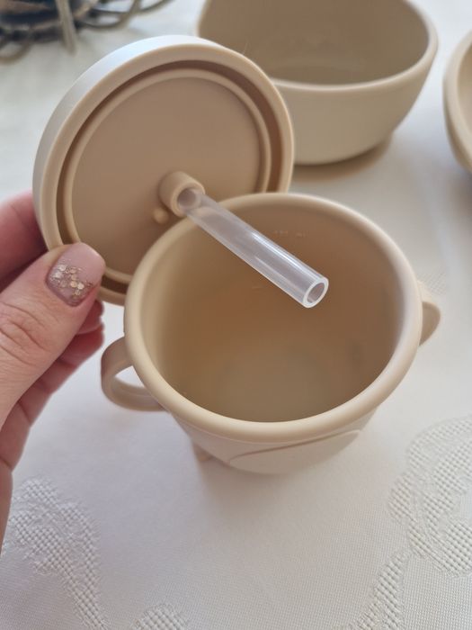 Комплект за хранене за деца / бебета силикон + бамбук