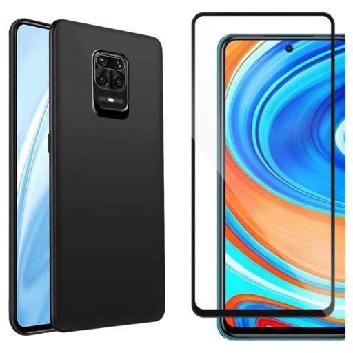 Husa Silicon si Folie Sticla Curbata 6D Xiaomi Redmi Note 9 10 11 PRO