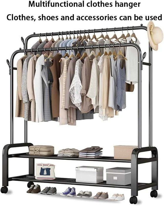 Напольная отдельно стоящая вешалка для одежды Двойной стержень