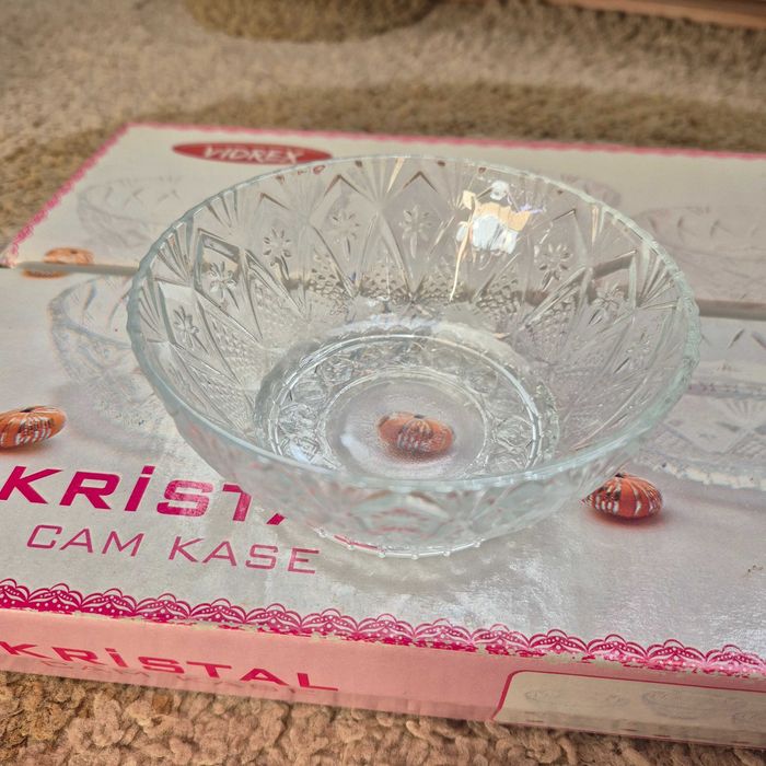 Set 6 Boluri din sticlă Vidrex Kristal (12 cm)