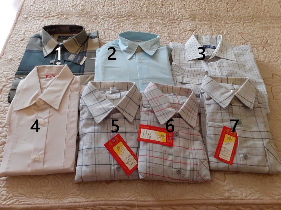 Мъжки нови ризи/цветни и бели/ с дълъг ръкав- от 6 до 10 лв.