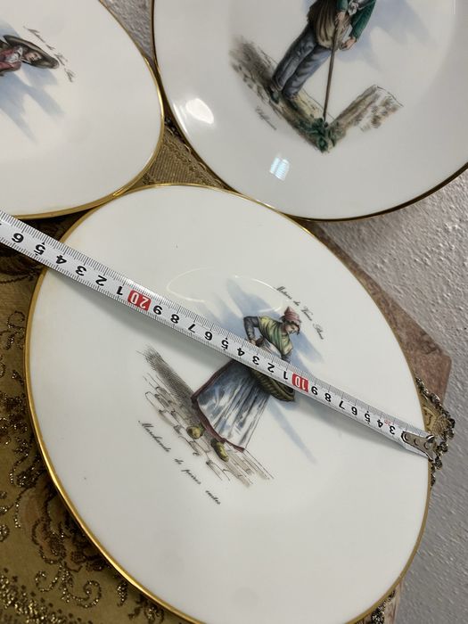 Немски чинии пана за стена златен лант зелен печат