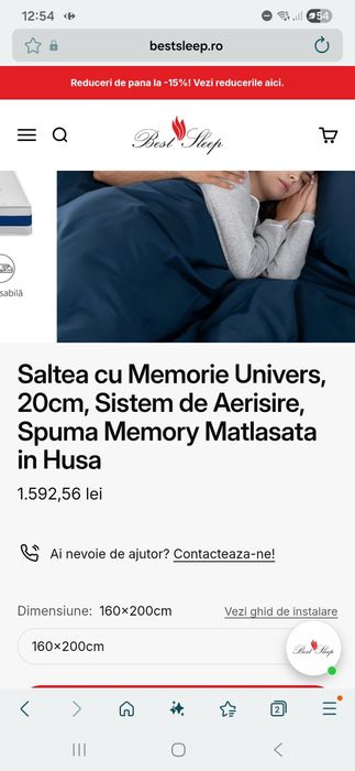 Saltea Memory Univers 160x200