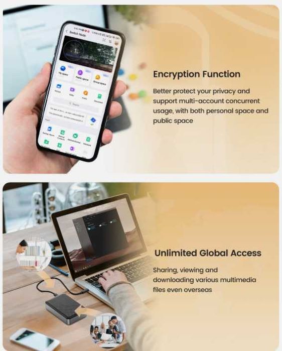 ORICO Персонално облачно съхранение, мрежово свързано съхранение, 3.5-инчов корпус за твърд диск