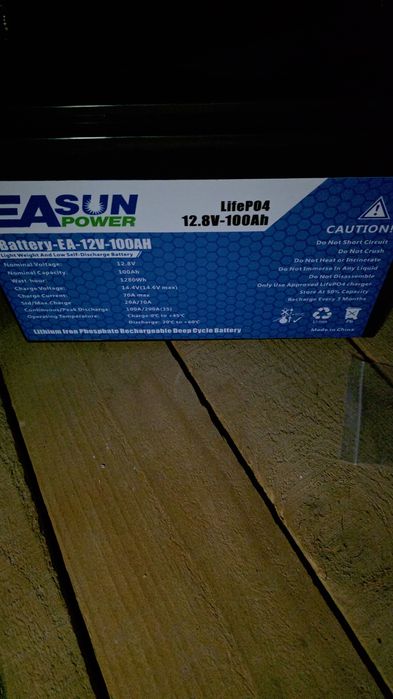 Easun 12V 100Ah Lithium Battery LiFePO4 Rechargeable 6000+ for RV Sola
