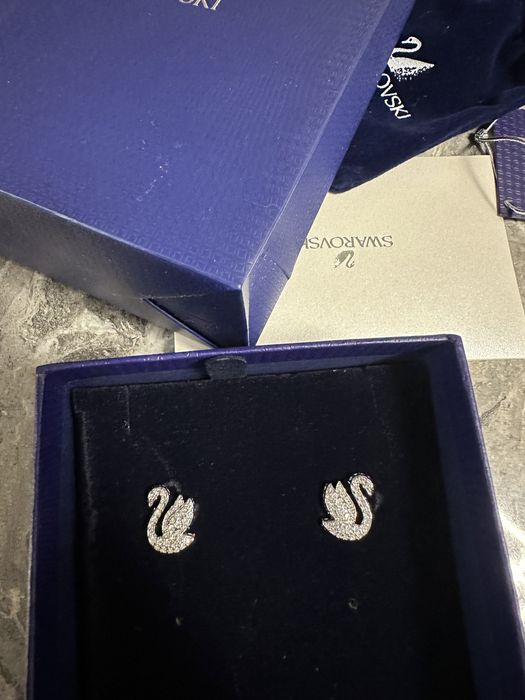 Обеци - Сваровски - Swarovski Лебед