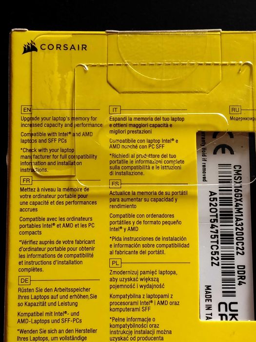 Corsair Vengeance Laptop 32GB DDR4 3200MHz CL22 (2x16Gb) Gaming