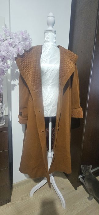 Palton lână camel