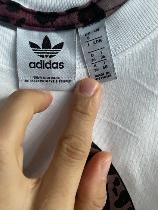 Tricou alb bumbac Adidas