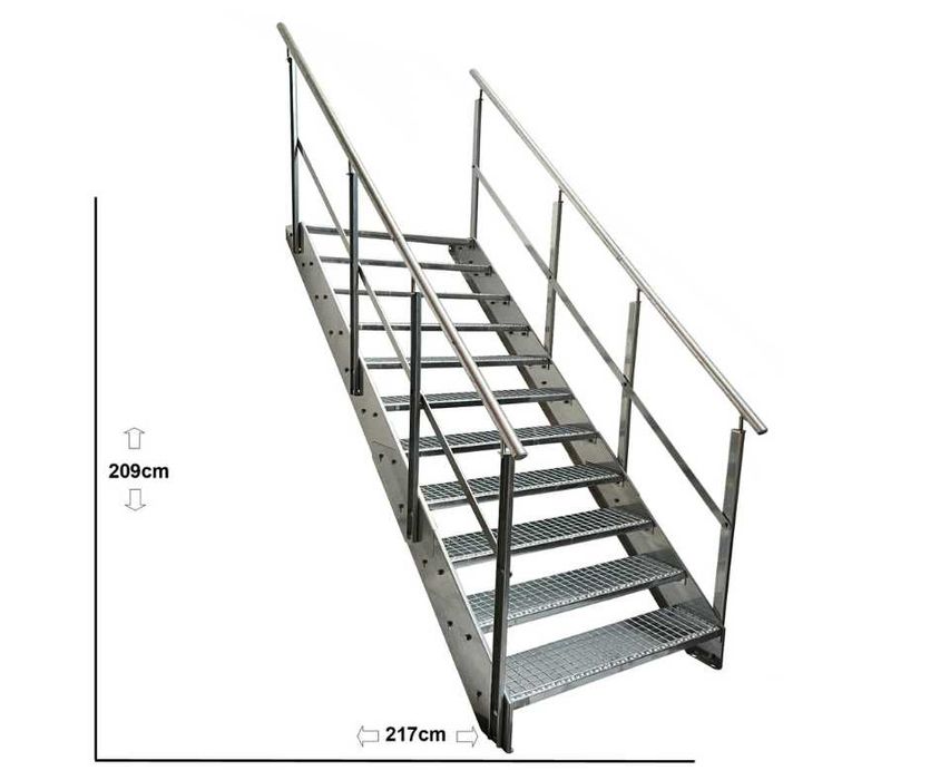 Метално стълбище 11 стъпала | Външни стълби | Поцинковано