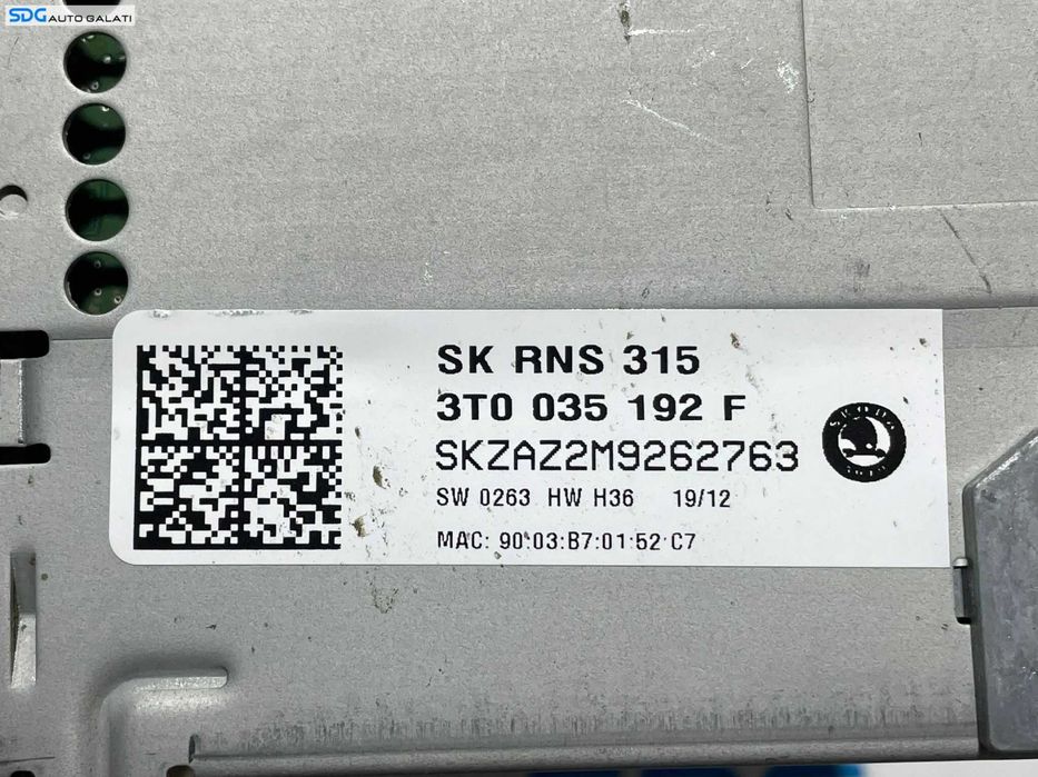 Radio CD Player cu Navigatie GPS Aux Auxiliar RNS 315 cu Bluetooth Skoda Superb 2 2008 - 2015 Cod 3T0035192F [L2715]
