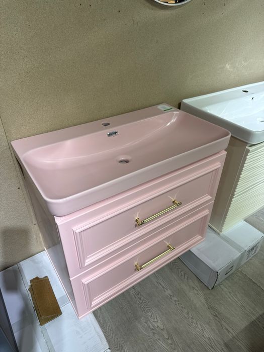 Тумба из ПВС (влагостойкий) с раковиной на любой вкус