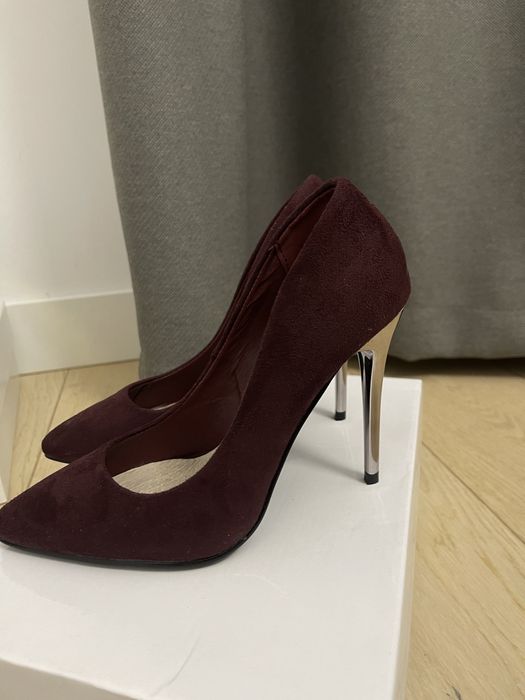 Pantofi cu toc burgundy