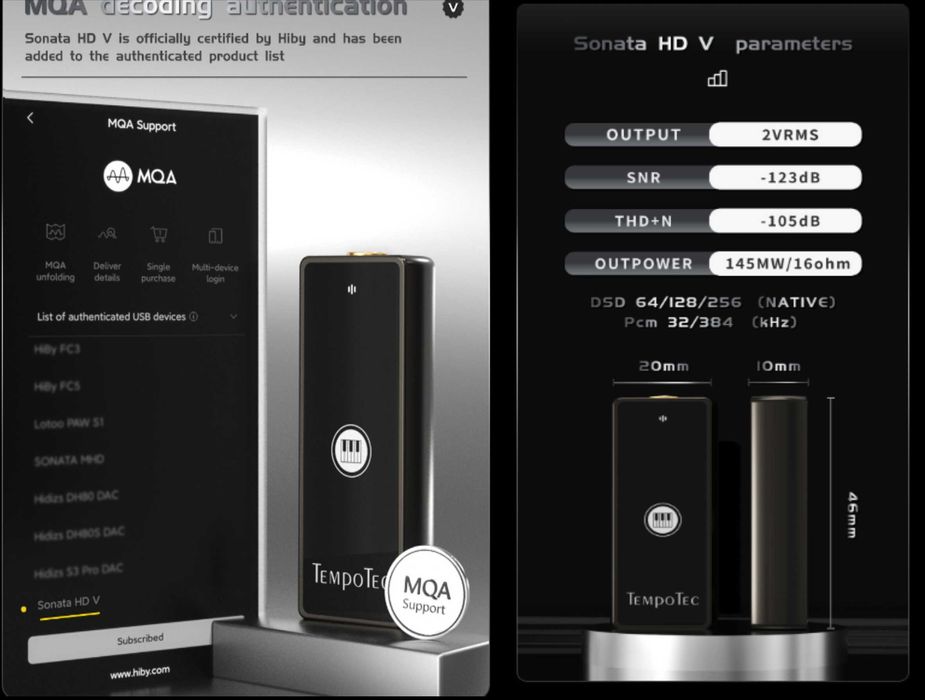 Новый запечатанный ЦАП TempoTec Sonata HD V MQA TIDAL версия Android