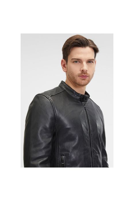 Geaca de Piele Barbati 2.0 by Mauritius Neagra G2MOccer