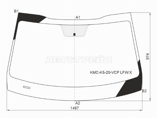 Стекло лобовое    Kia K5