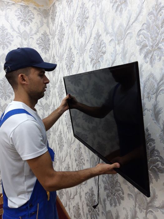 Установка кронштейн для телевизора