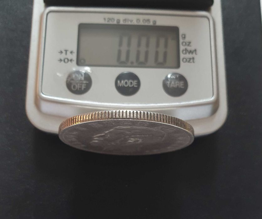 Moneda 5 lei 1881 argint, variante rege, stema mica