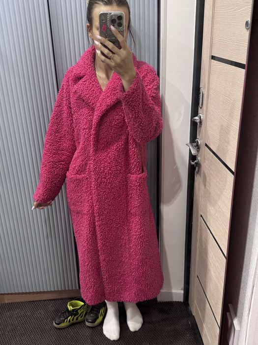 Шубка тедди розовая