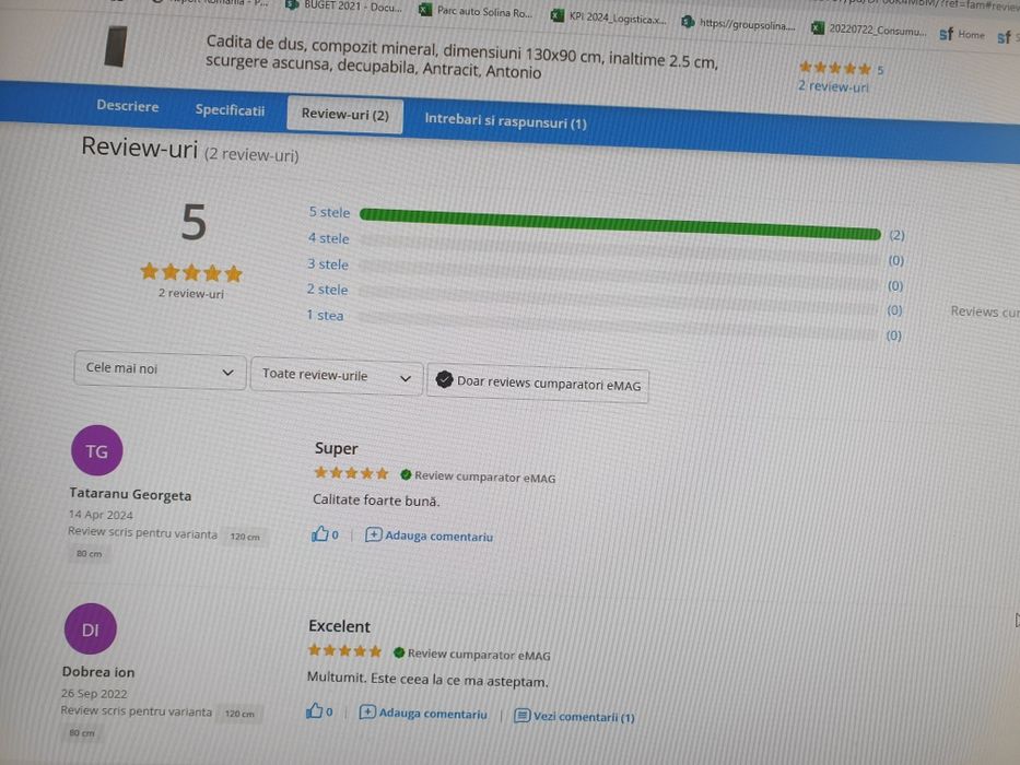 Cadita de dus compozit 130x90 cm, cu strat antiderapant, gri antracit