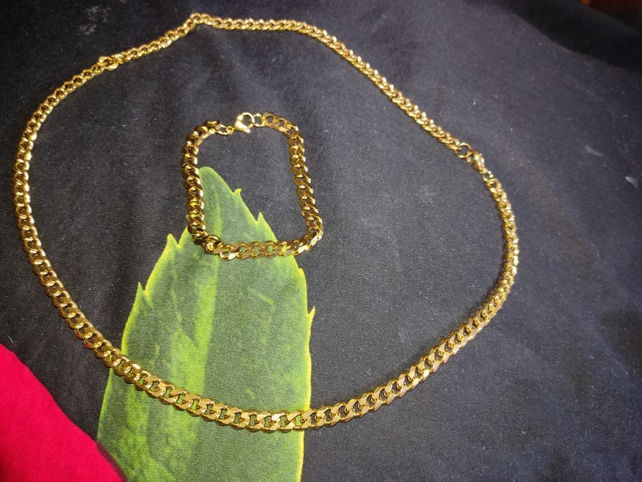 Скидка!На подарок!Мужской Трос-цепочка+браслет из нержавеющей титаново