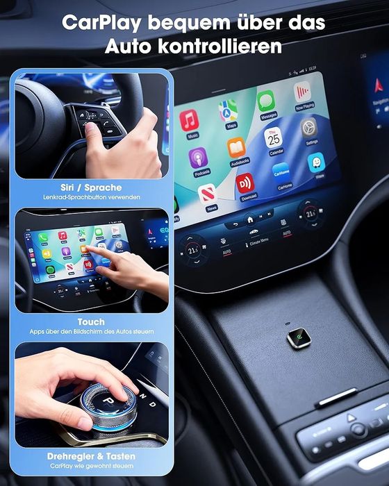 Wireless CarPlay Adapter Low Latency, OTA Upgrades (Gold)