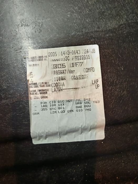 passat b6 1.4 метан на части