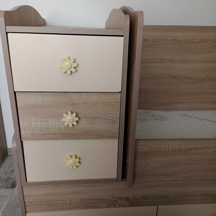 Детска дървена кошара + матрак