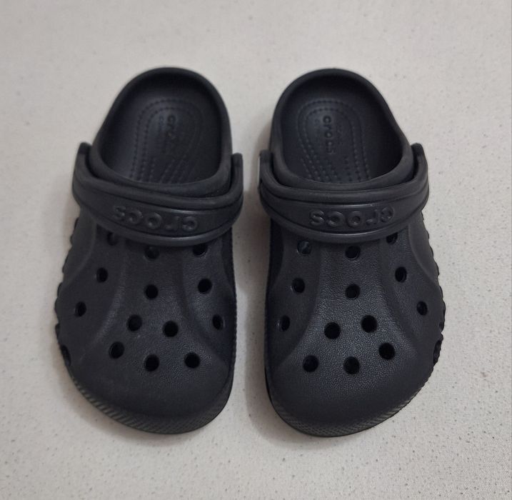Saboți CROCS Kids Baya Clog C10, sandale papuci flip-flop negre, Nr. 27-28 EU (17 cm) unisex