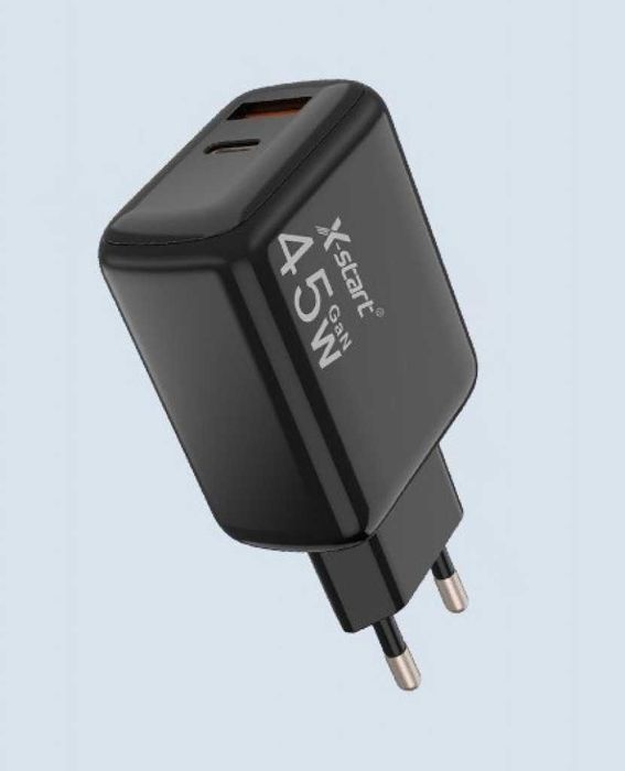 Зарядно за бързо зареждане Type-C+USB-A