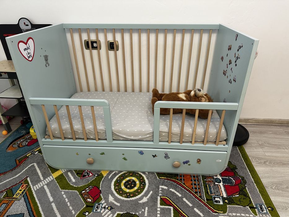 Patut bebe myllra cu saltea si 6 lenjerii