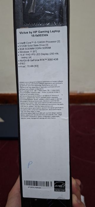 Noutbook hp Victus gaming core I5