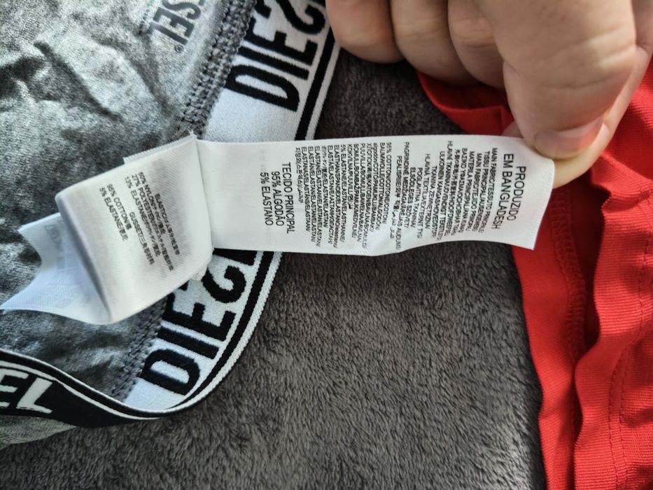 Diesel set 3 boxeri barbati gri-rosu-negru mărimea L noi originali