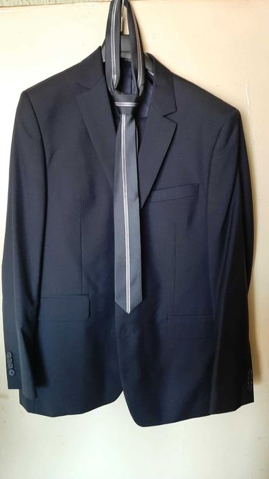 Офицялен черен костюм Fashion pulse + вратовръзка (50 размер)