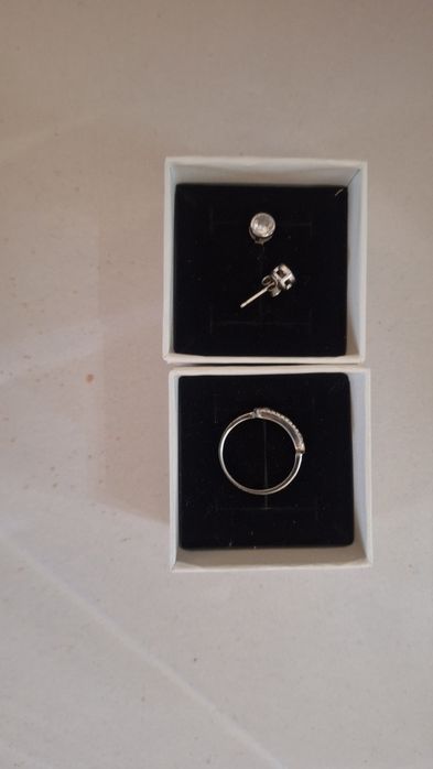 Кольцо и серьги серебро.