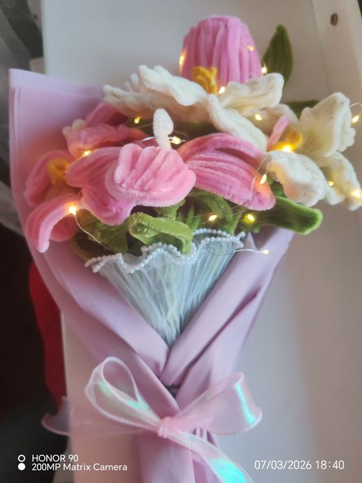 Букет цветов из синельной проволоки