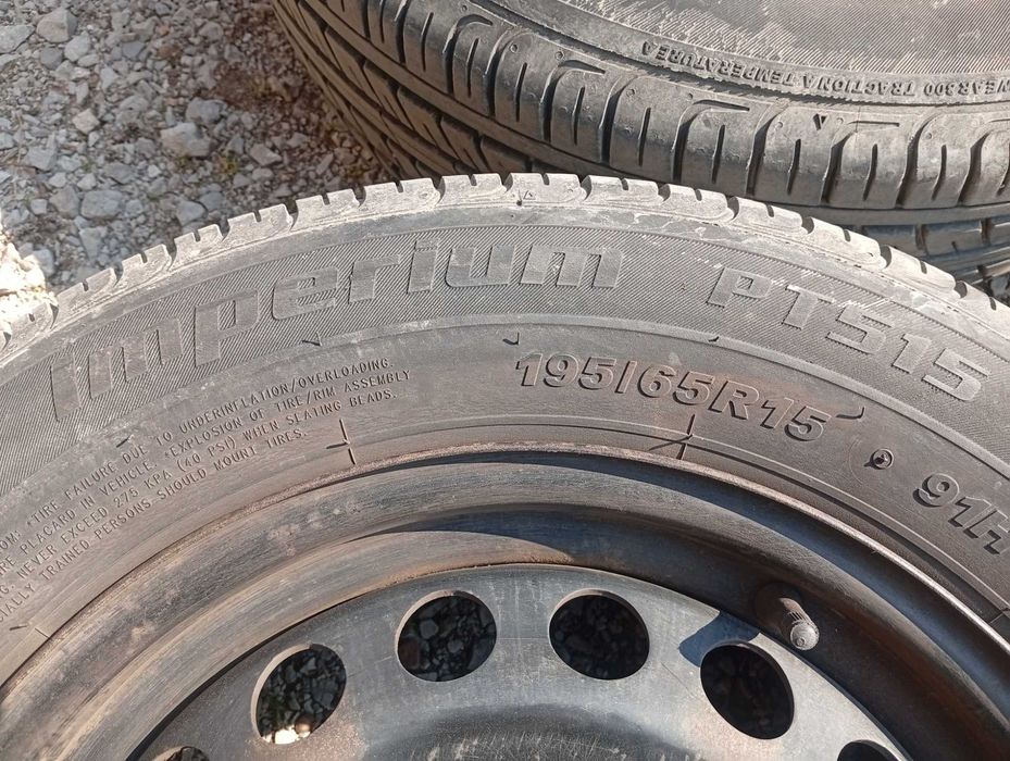 Продавам железни джанти 15" 5х112 с летни гуми 195/65/15