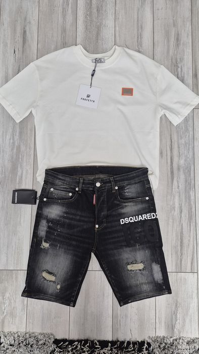 Compleu vară blugi dsquared2 și tricou Hermes bumbac