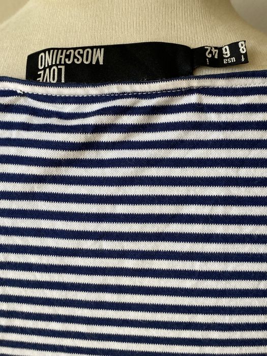 Рокля Love Moschino в морско райе, S/ N42 Italy
