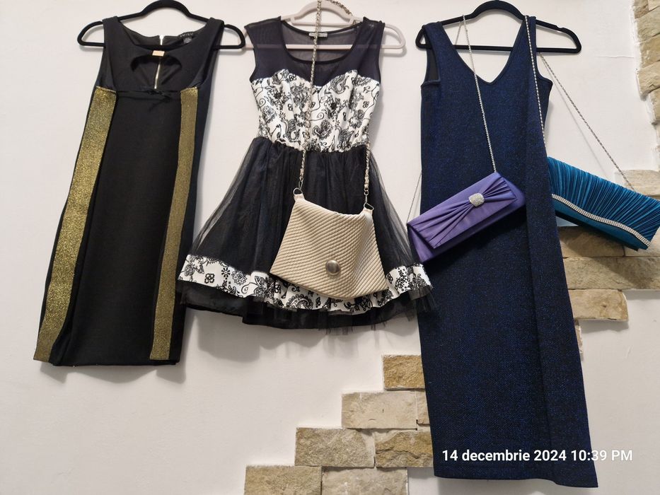 Rochie L/XL cu lame, paiete.Fusta paiete si margele