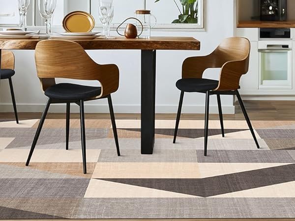 200х300 килим с къс косъм и неплъзгаща подложка. Перящ се в пералня