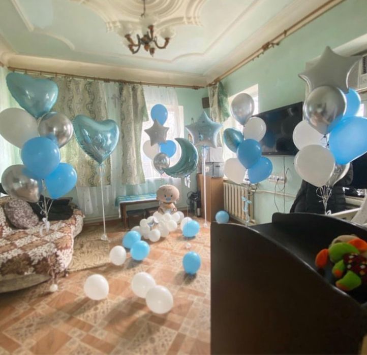 Оформление шарами на выписку