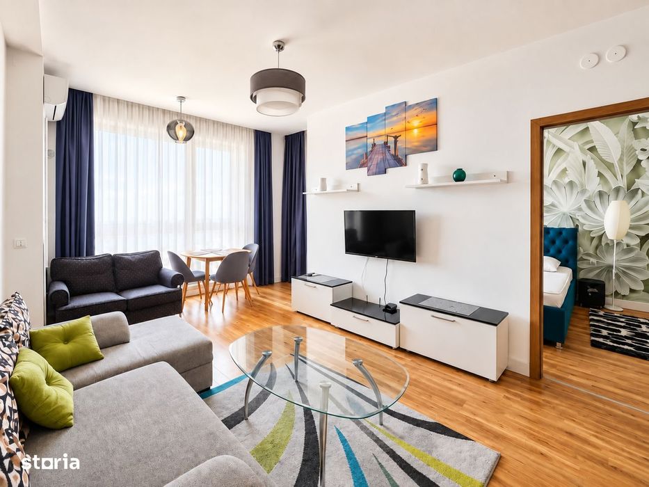 Apartament intr-un complex cu gradina privata si fantani decorative, l